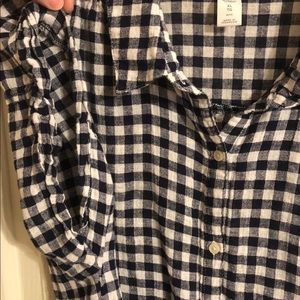 Old Navy, Dark Blue & White Gingham Shirt PXL